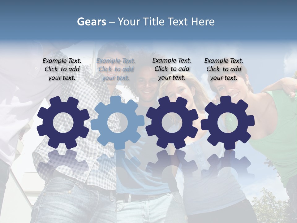 A Group Of People Standing Next To Each Other PowerPoint Template