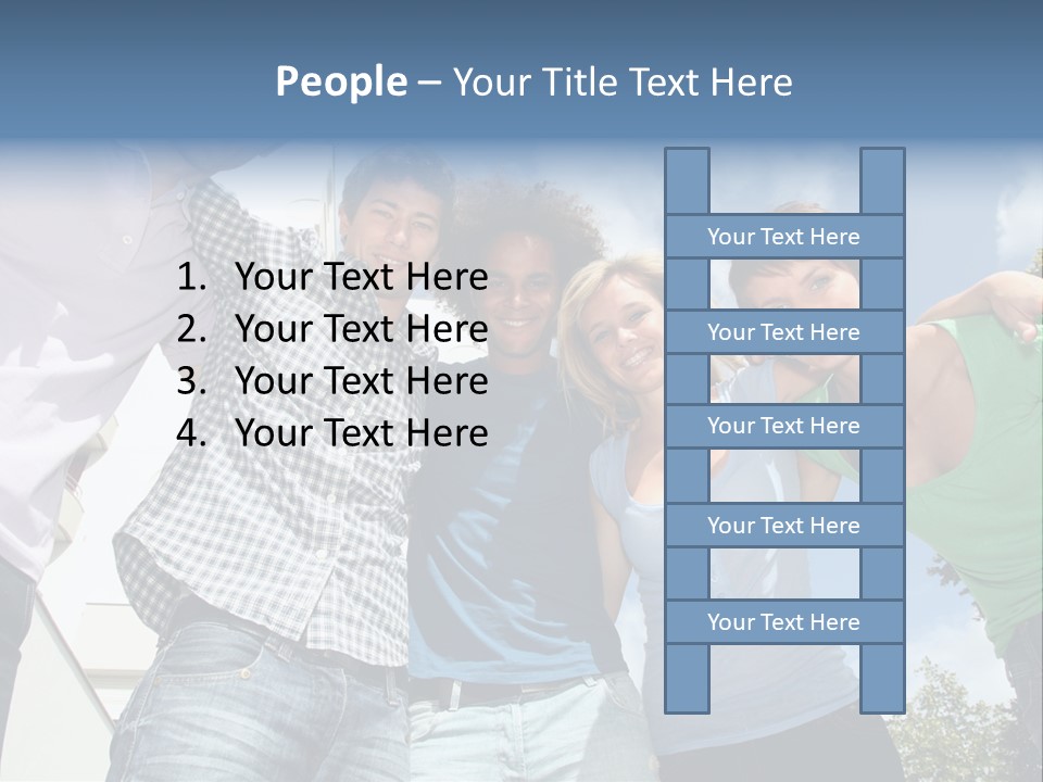 A Group Of People Standing Next To Each Other PowerPoint Template