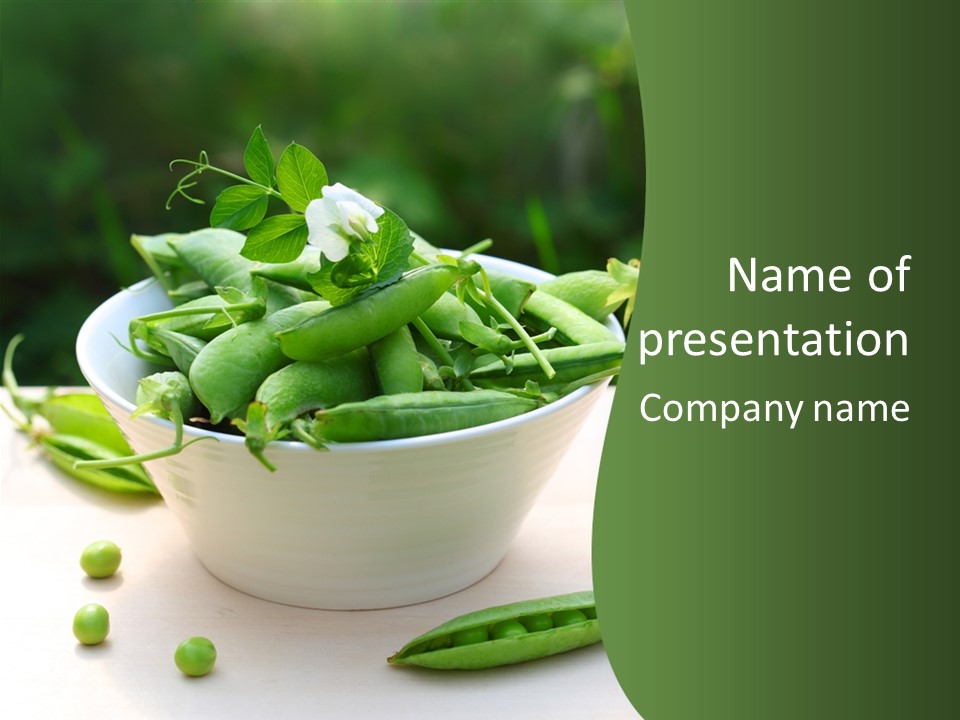 Freshness Pea Leaf PowerPoint Template