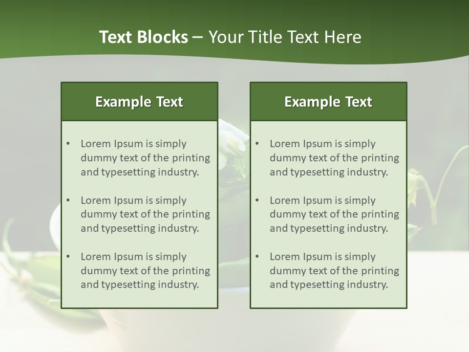 Freshness Pea Leaf PowerPoint Template