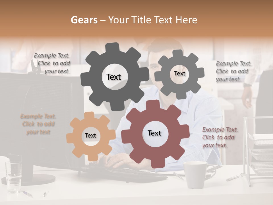 Teamworking Table Portrait PowerPoint Template