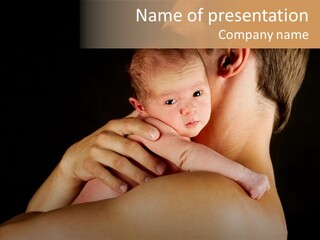 Resting Touching Boy PowerPoint Template