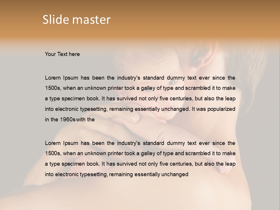 Resting Touching Boy PowerPoint Template