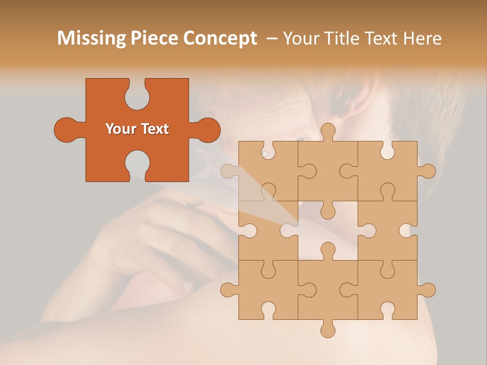 Resting Touching Boy PowerPoint Template