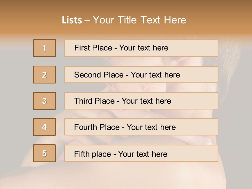 Resting Touching Boy PowerPoint Template