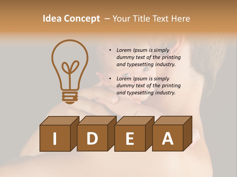 Resting Touching Boy PowerPoint Template