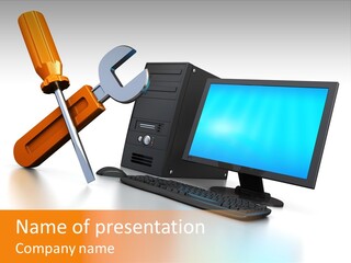 Background Space Wrench PowerPoint Template