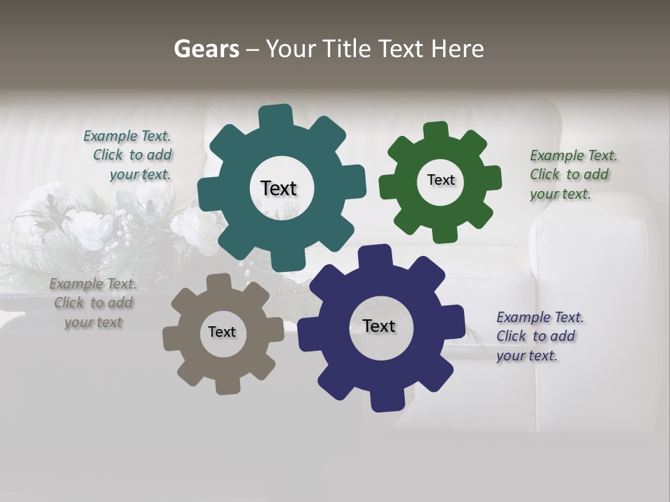 Colourful Centerpiece Flowers PowerPoint Template