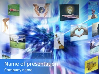 Blue Choice Hand PowerPoint Template