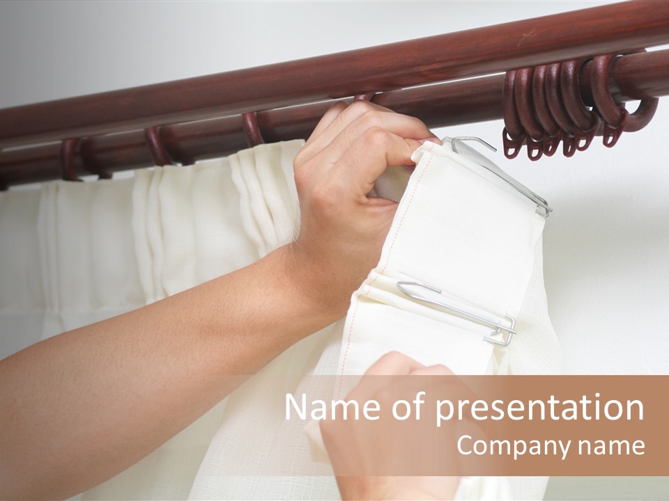 Pleat Drapery Hang PowerPoint Template