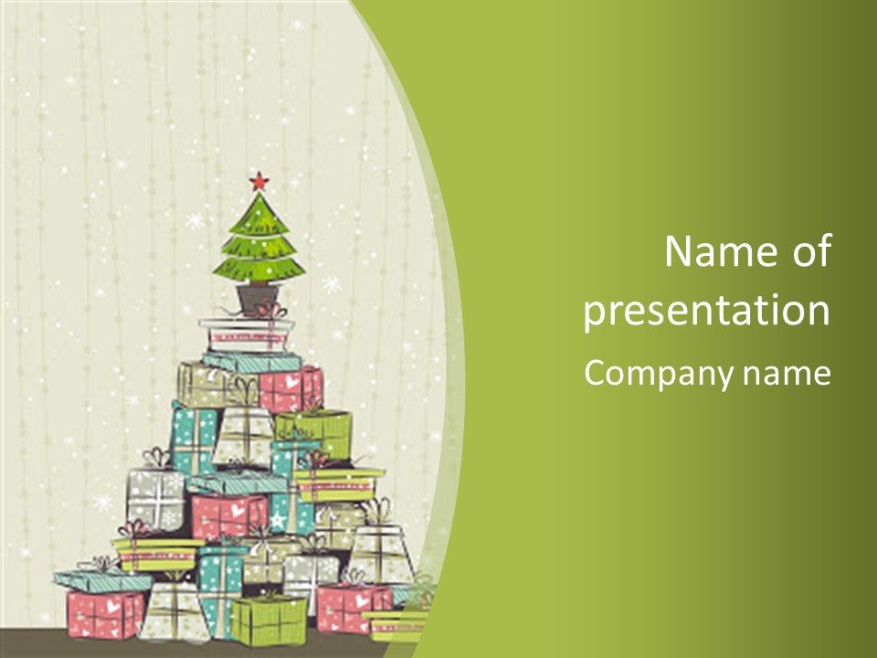 A Christmas Tree With Presents On Top Of It PowerPoint Template