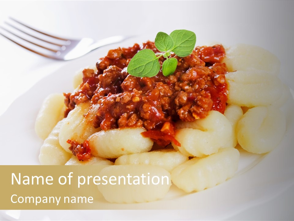 Beef Horizontal Gnocchi PowerPoint Template