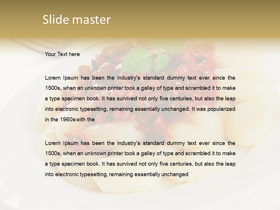 Beef Horizontal Gnocchi PowerPoint Template