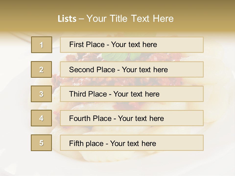 Beef Horizontal Gnocchi PowerPoint Template