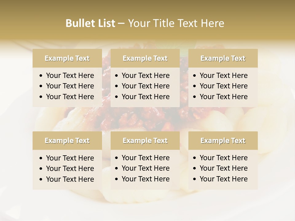 Beef Horizontal Gnocchi PowerPoint Template