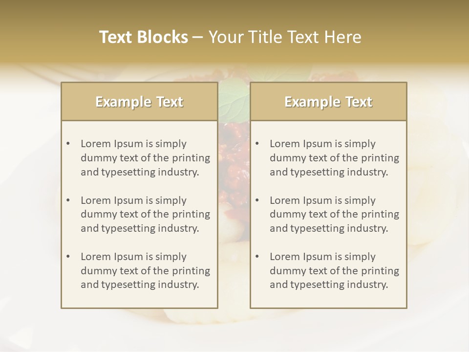 Beef Horizontal Gnocchi PowerPoint Template