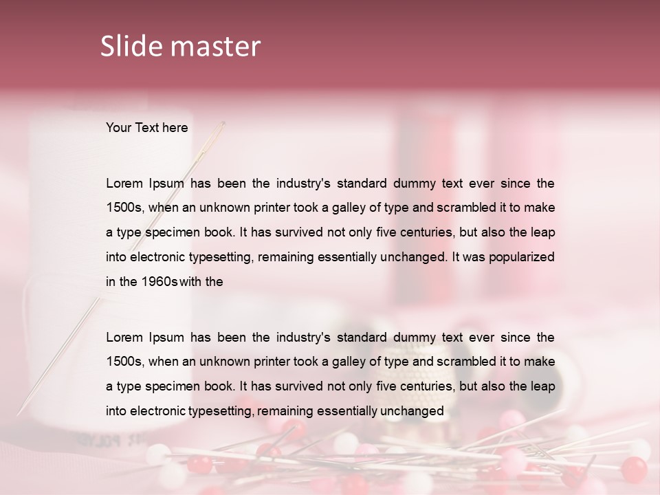 A Group Of Sewing Needles Sitting Next To A Roll Of Thread PowerPoint Template