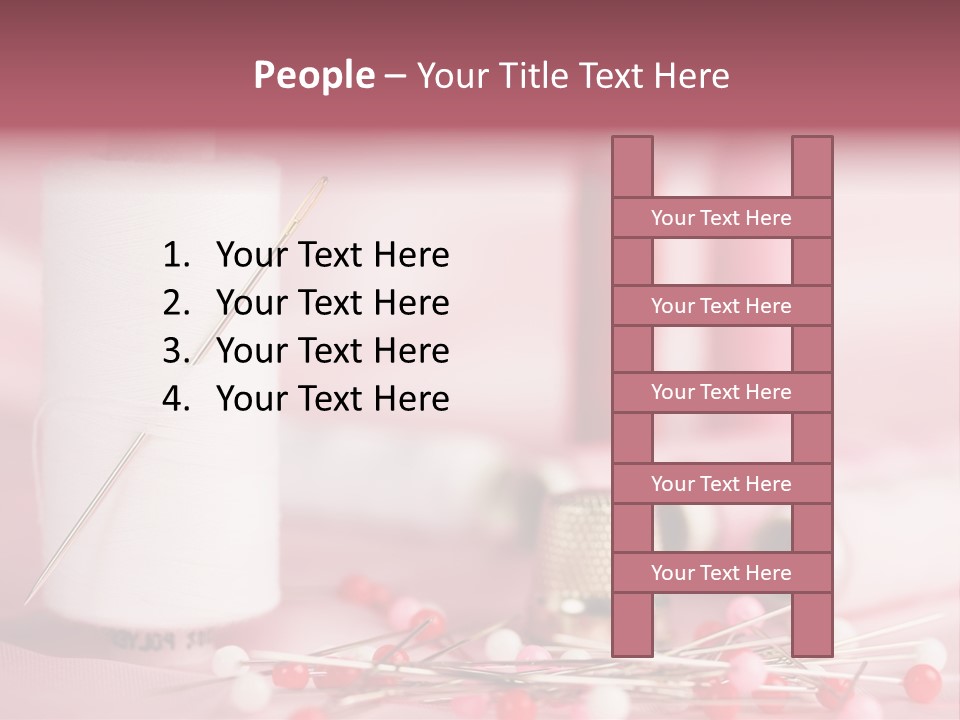A Group Of Sewing Needles Sitting Next To A Roll Of Thread PowerPoint Template