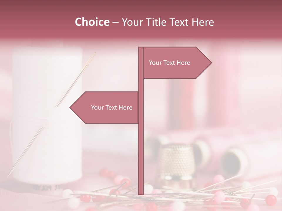 A Group Of Sewing Needles Sitting Next To A Roll Of Thread PowerPoint Template