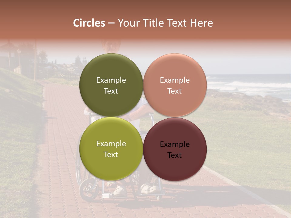 A Man In A Wheel Chair Being Pushed By A Woman PowerPoint Template