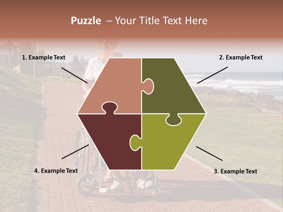 A Man In A Wheel Chair Being Pushed By A Woman PowerPoint Template