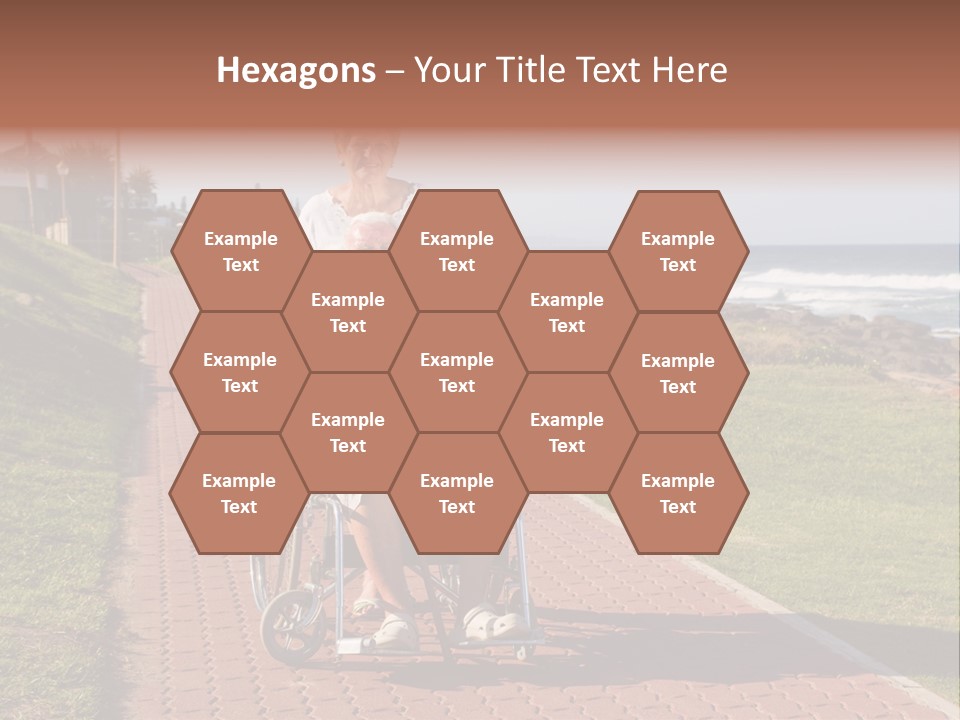 A Man In A Wheel Chair Being Pushed By A Woman PowerPoint Template