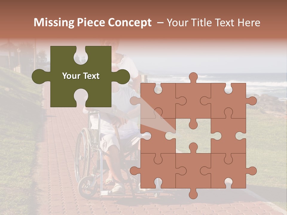 A Man In A Wheel Chair Being Pushed By A Woman PowerPoint Template