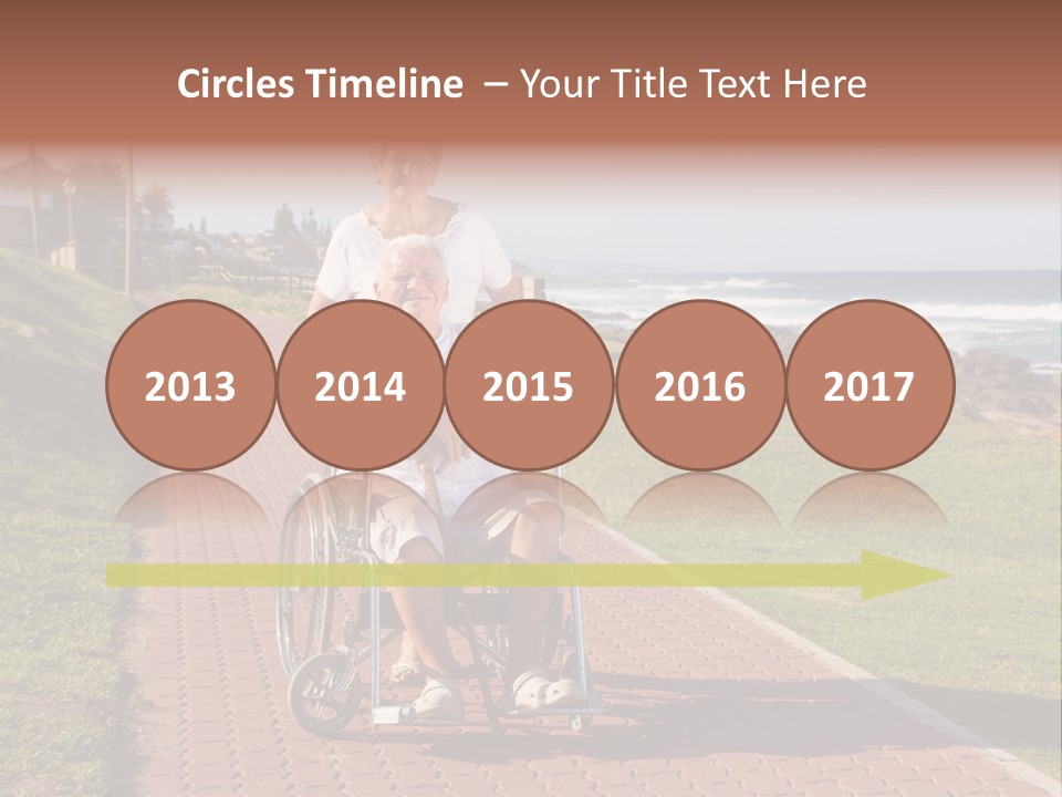 A Man In A Wheel Chair Being Pushed By A Woman PowerPoint Template