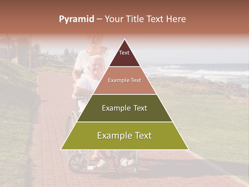 A Man In A Wheel Chair Being Pushed By A Woman PowerPoint Template