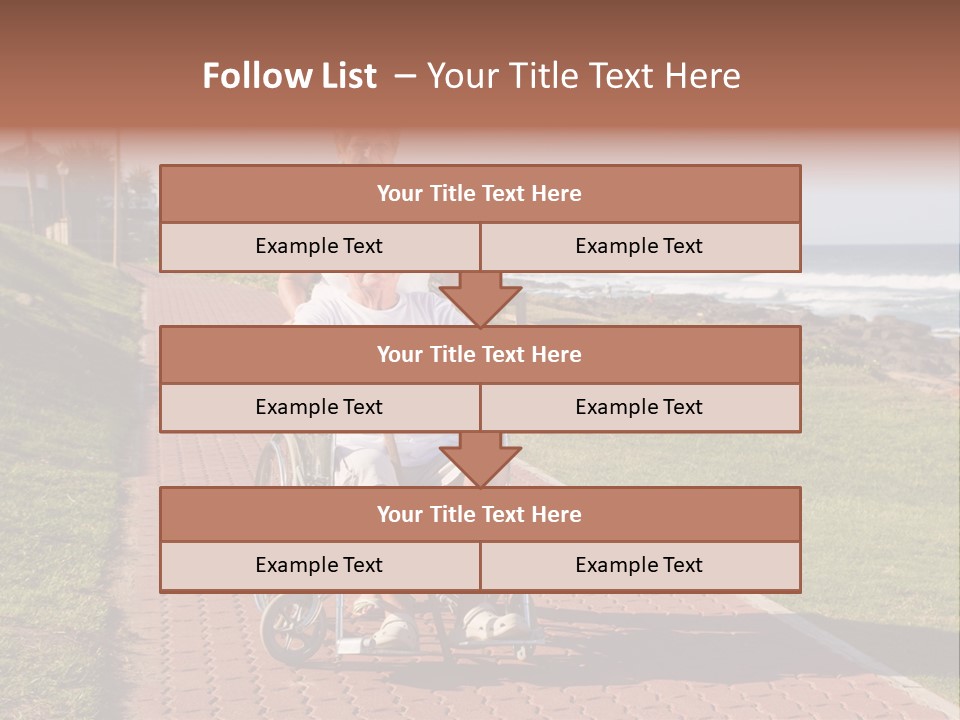 A Man In A Wheel Chair Being Pushed By A Woman PowerPoint Template