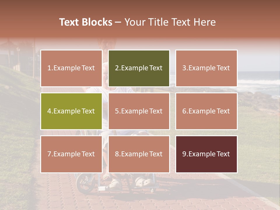 A Man In A Wheel Chair Being Pushed By A Woman PowerPoint Template
