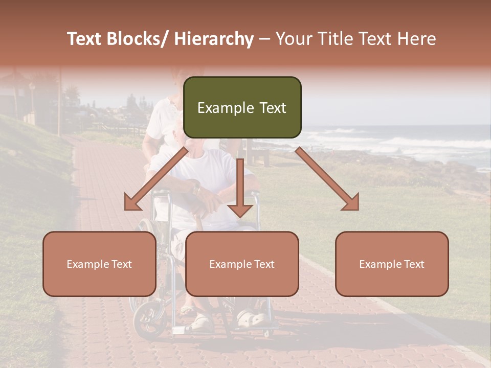 A Man In A Wheel Chair Being Pushed By A Woman PowerPoint Template