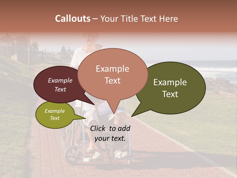 A Man In A Wheel Chair Being Pushed By A Woman PowerPoint Template