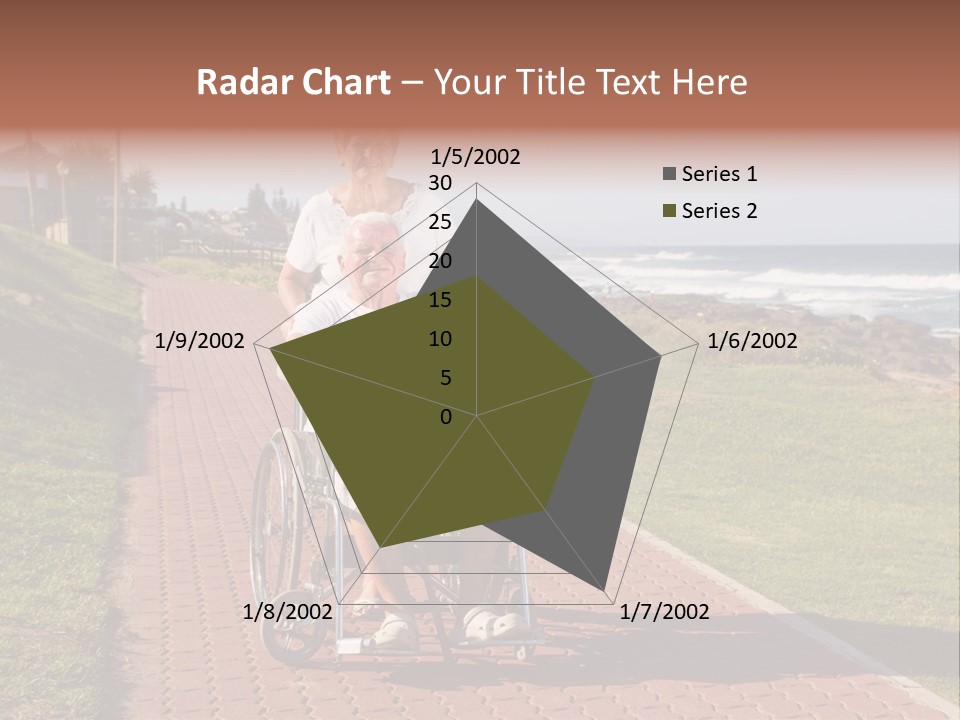 A Man In A Wheel Chair Being Pushed By A Woman PowerPoint Template