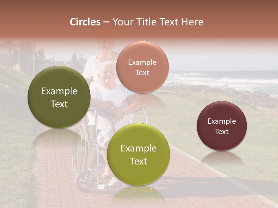 A Man In A Wheel Chair Being Pushed By A Woman PowerPoint Template