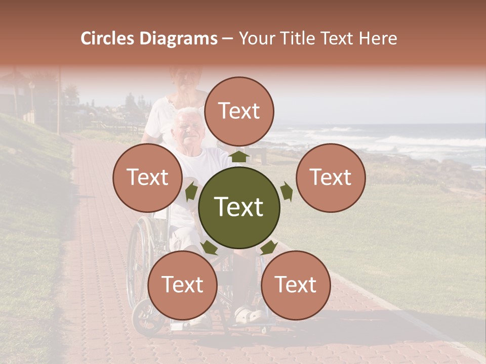 A Man In A Wheel Chair Being Pushed By A Woman PowerPoint Template