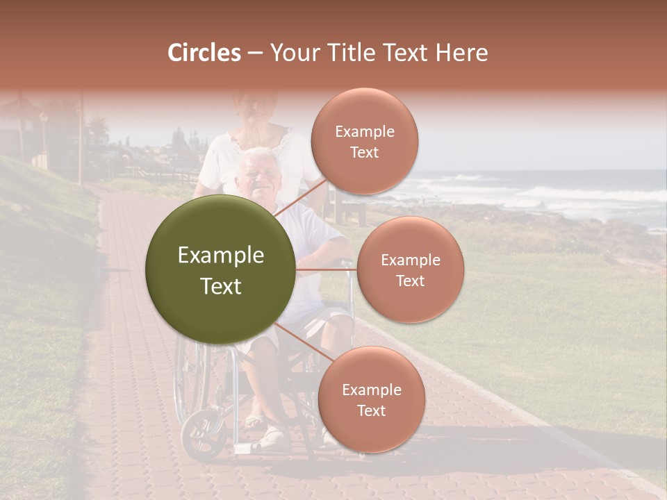 A Man In A Wheel Chair Being Pushed By A Woman PowerPoint Template