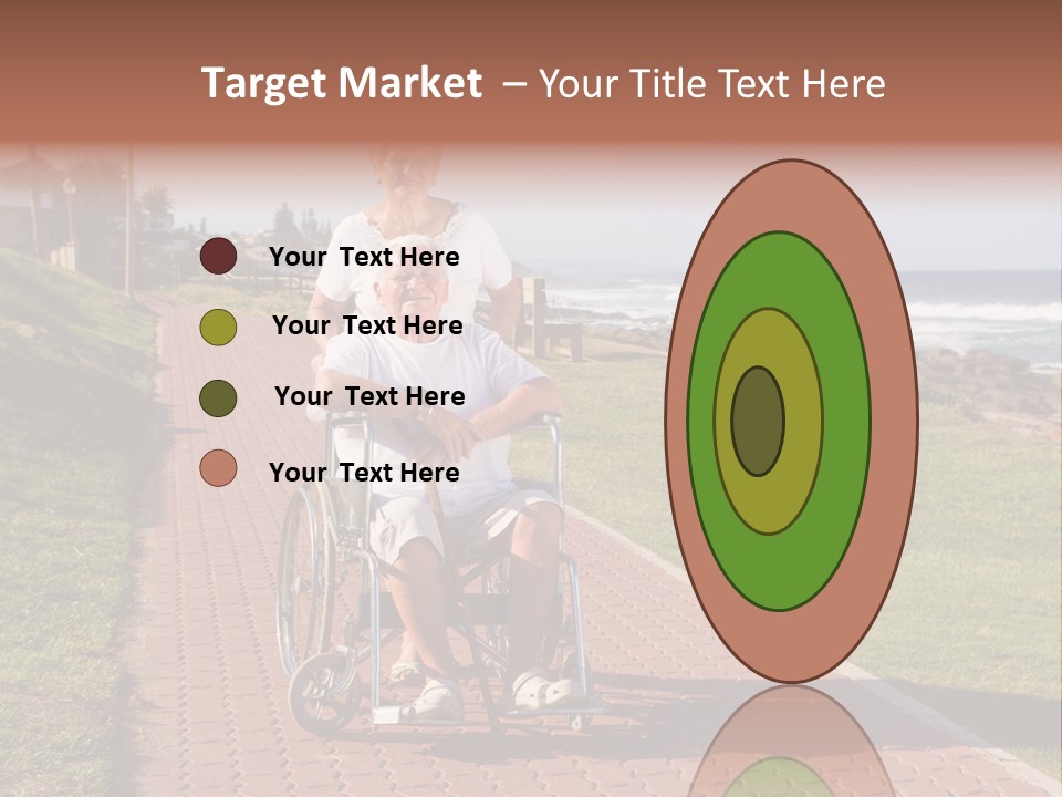 A Man In A Wheel Chair Being Pushed By A Woman PowerPoint Template