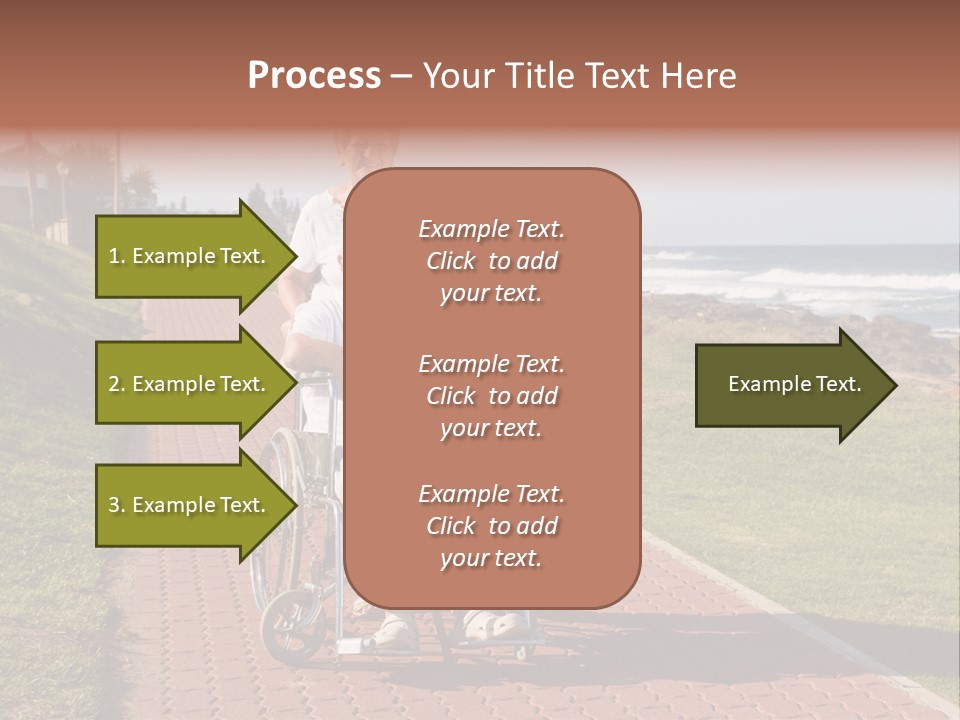 A Man In A Wheel Chair Being Pushed By A Woman PowerPoint Template