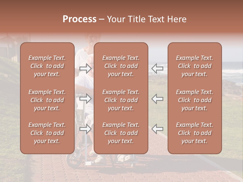 A Man In A Wheel Chair Being Pushed By A Woman PowerPoint Template
