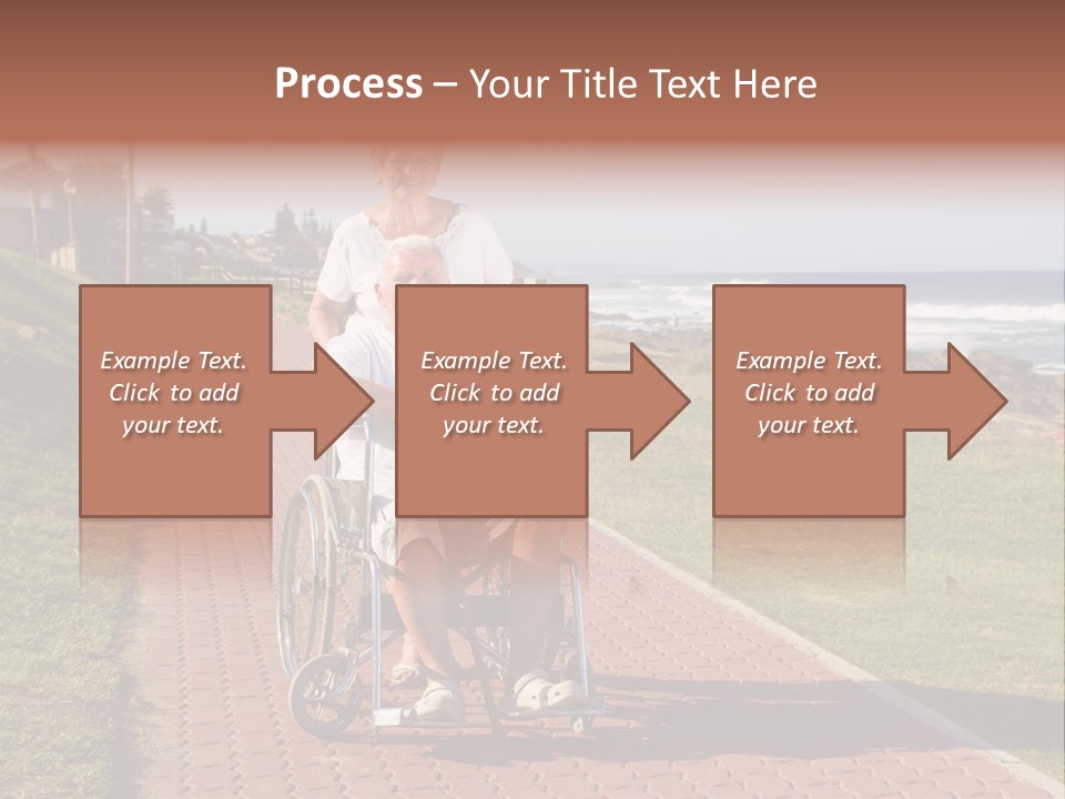A Man In A Wheel Chair Being Pushed By A Woman PowerPoint Template