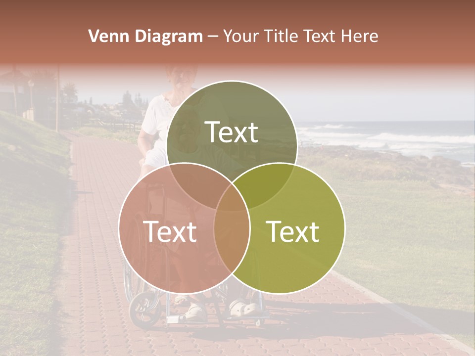 A Man In A Wheel Chair Being Pushed By A Woman PowerPoint Template