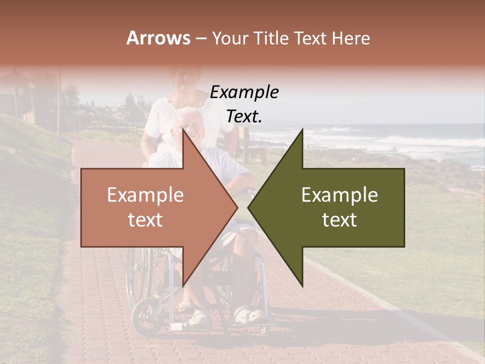 A Man In A Wheel Chair Being Pushed By A Woman PowerPoint Template