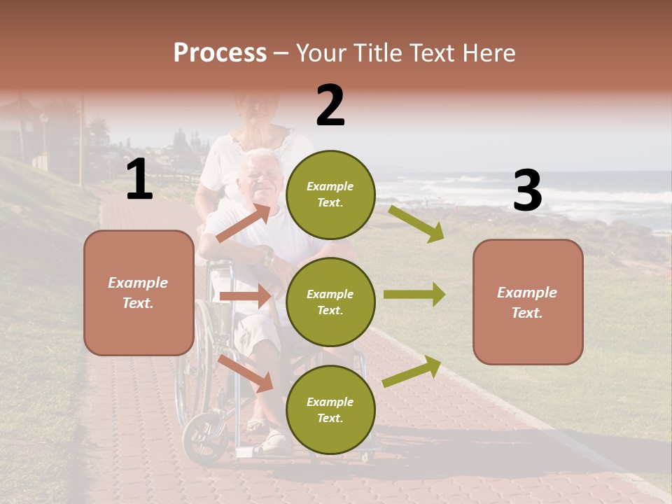 A Man In A Wheel Chair Being Pushed By A Woman PowerPoint Template