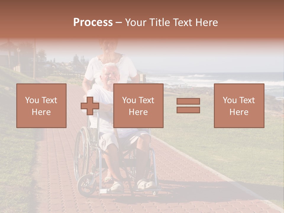 A Man In A Wheel Chair Being Pushed By A Woman PowerPoint Template