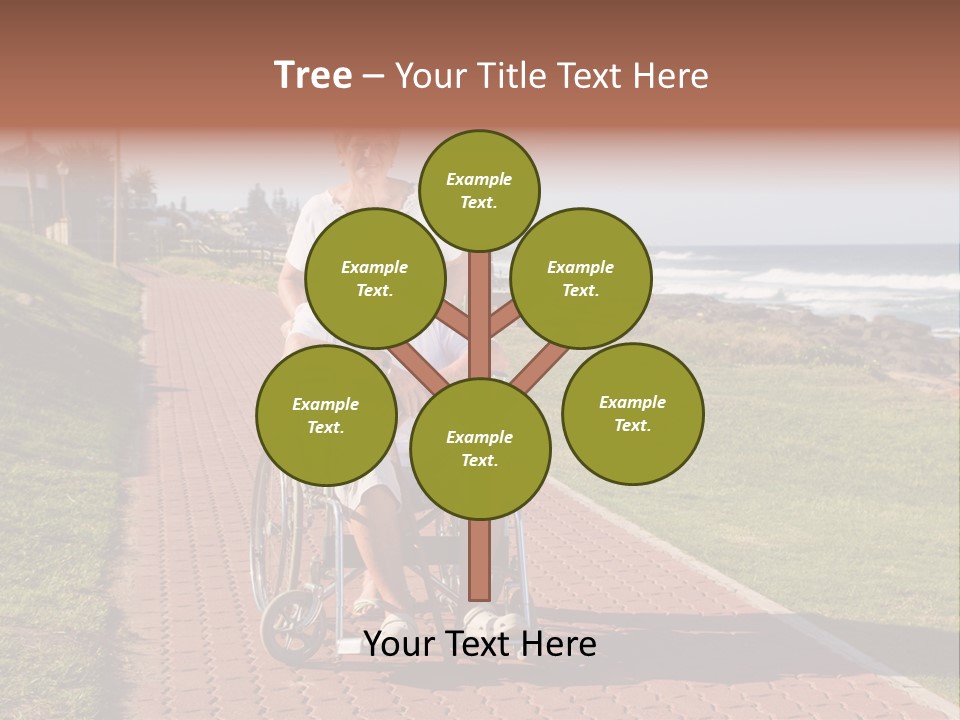 A Man In A Wheel Chair Being Pushed By A Woman PowerPoint Template