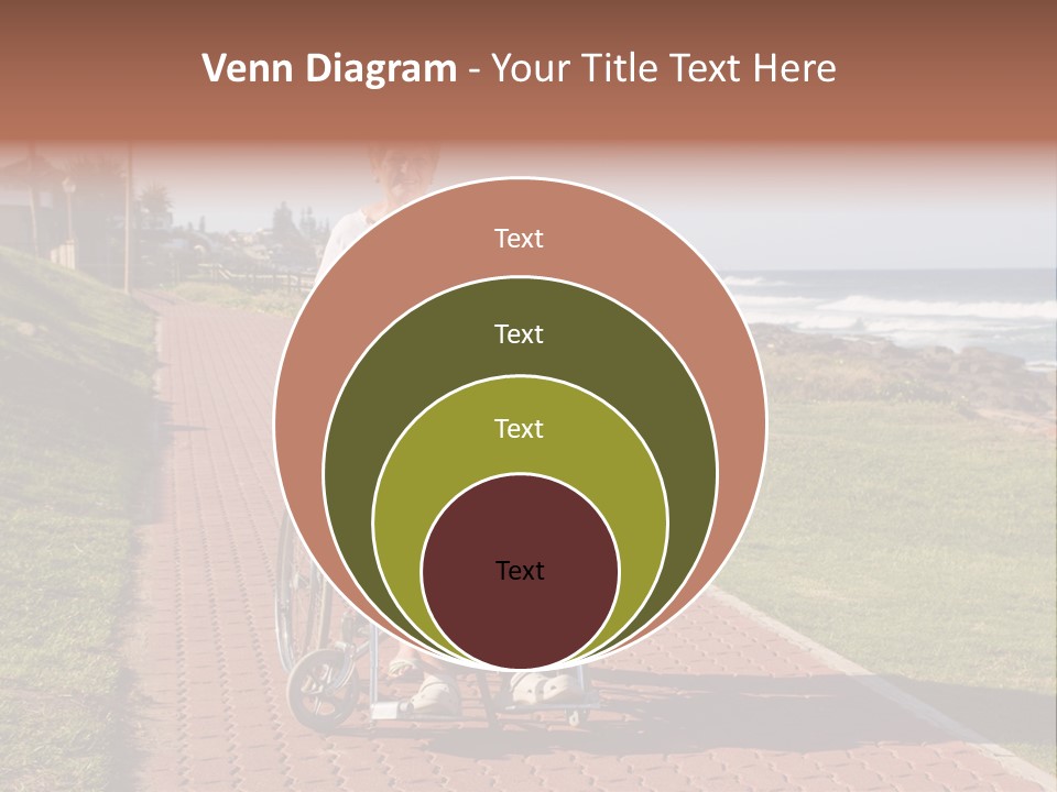 A Man In A Wheel Chair Being Pushed By A Woman PowerPoint Template