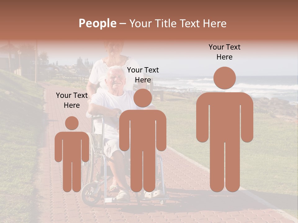 A Man In A Wheel Chair Being Pushed By A Woman PowerPoint Template