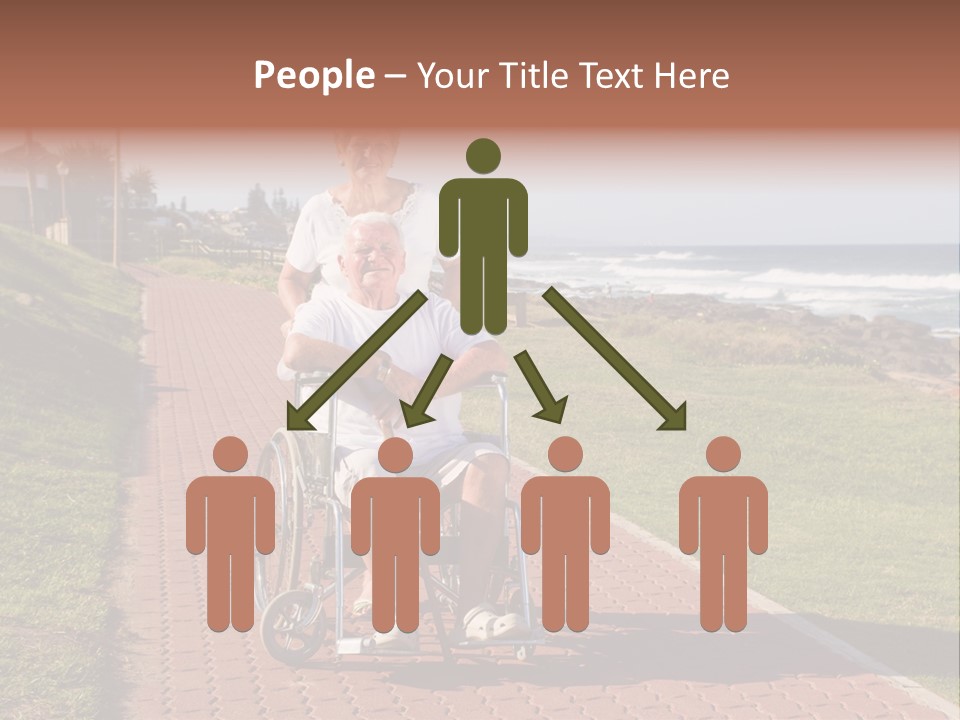 A Man In A Wheel Chair Being Pushed By A Woman PowerPoint Template