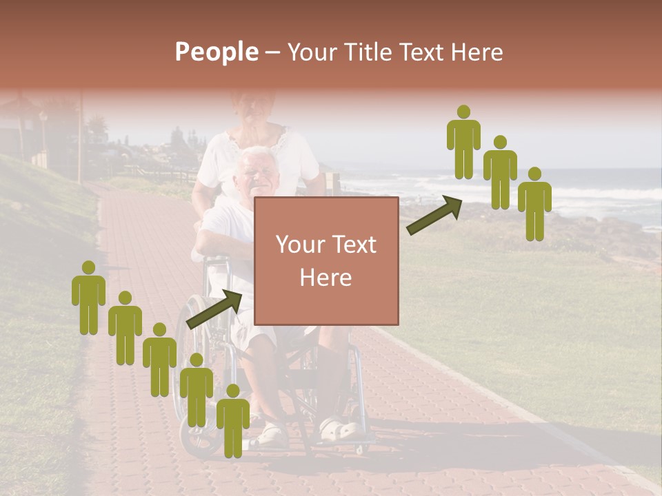 A Man In A Wheel Chair Being Pushed By A Woman PowerPoint Template